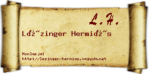 Lézinger Hermiás névjegykártya